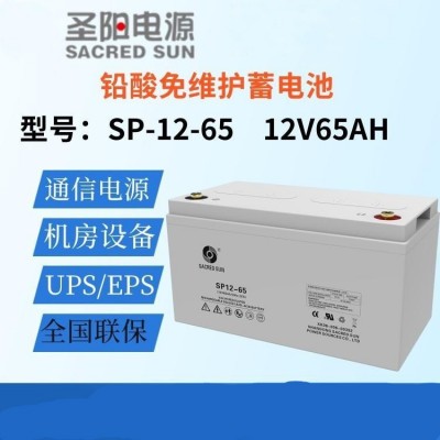 圣阳12V65AH铅酸蓄电池 GFM-65 SP12-65 UPS直流屏机房蓄电池
